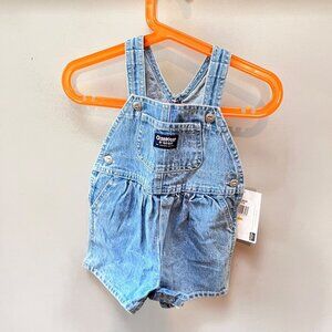 NEW Vintage Oshkosh Bgosh Baby Overalls‎ 6/9 Months Light Wash Denim 100% Cotton